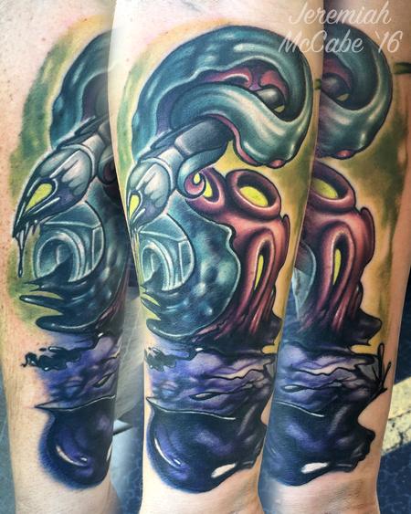 Tattoos - Artistic Octopus Color Tattoo - 117343